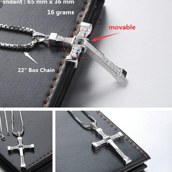 Mens Cross Necklace - Picture 2 of 7